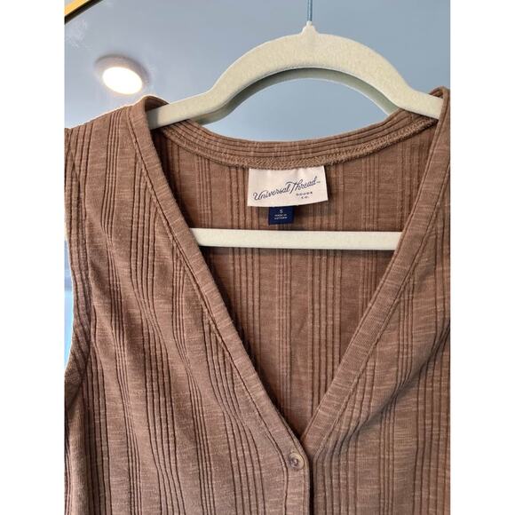Threshold Brown Ribbed Button Up Tank - Picture 4 of 4
